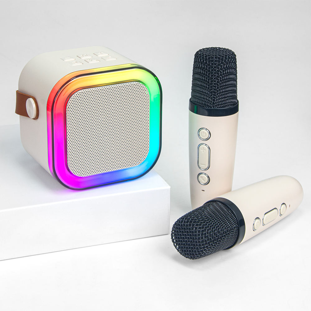 FANSBE RGB Light Home Party Kid 2 Microphone Set Wireless Karaoke Speaker Manufa